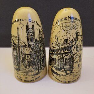 Old Montreal Salt and Pepper Shakers Ironstone Made in England Vintage Rare Retr